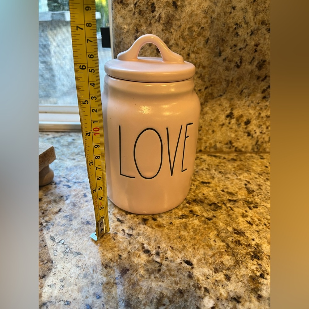 Rae Dunn Pink Ceramic LOVE Canister Jar Valentine Day